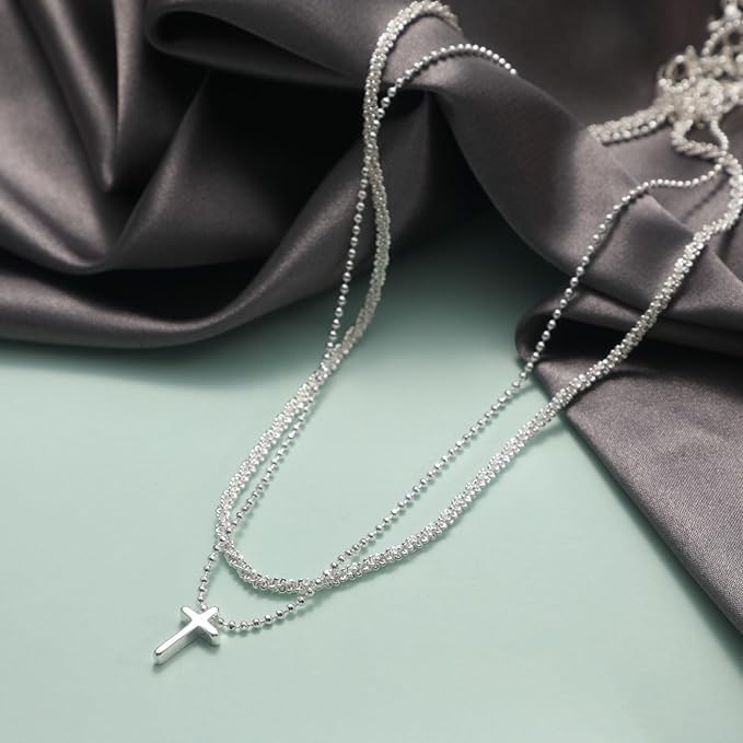 VIROMY Gold Cross Necklace for Women 14K Gold Plated Cute Sidways Cross Pendant Choker Necklaces Simple Trendy Everyday Jewelry for Women - Image 4